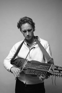 Gernot Swedish Nyckelharpa black and white portrait