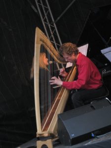 Julie & Gernot singing and harp Bingen Swingt International Jazz Festival